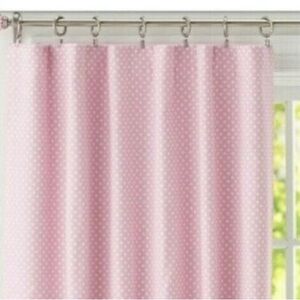 Pottery Barn Kids Pink Shower Curtain white dots